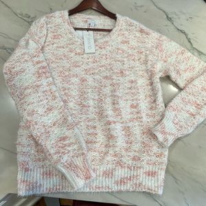 Olivia Sky sweater Sz M Blush/Ivory NWT